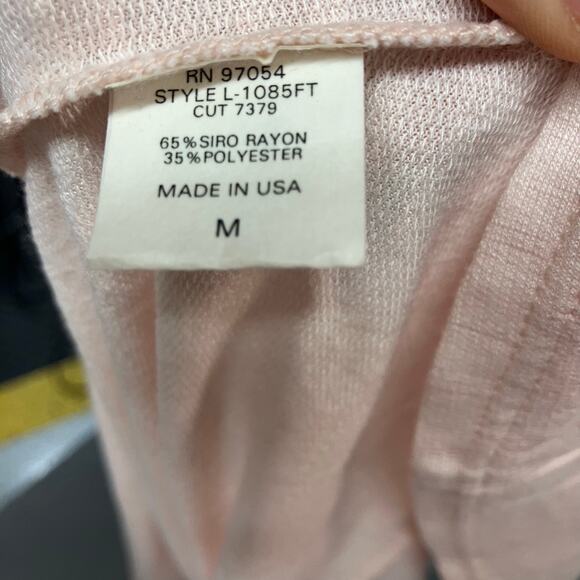 New Lanston Revolve Baby Pink Scoop Neck Tee Dress‎ Womens Medium Swing USA Made - Picture 3 of 14